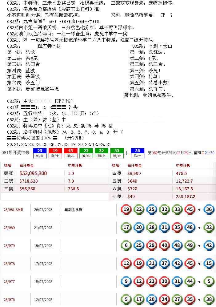 六合彩082期特新五鬼B
