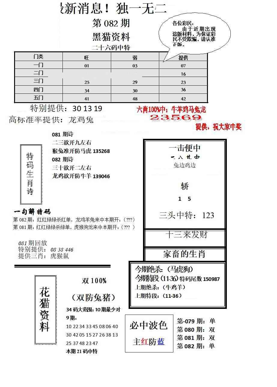 六合彩082期独一无二