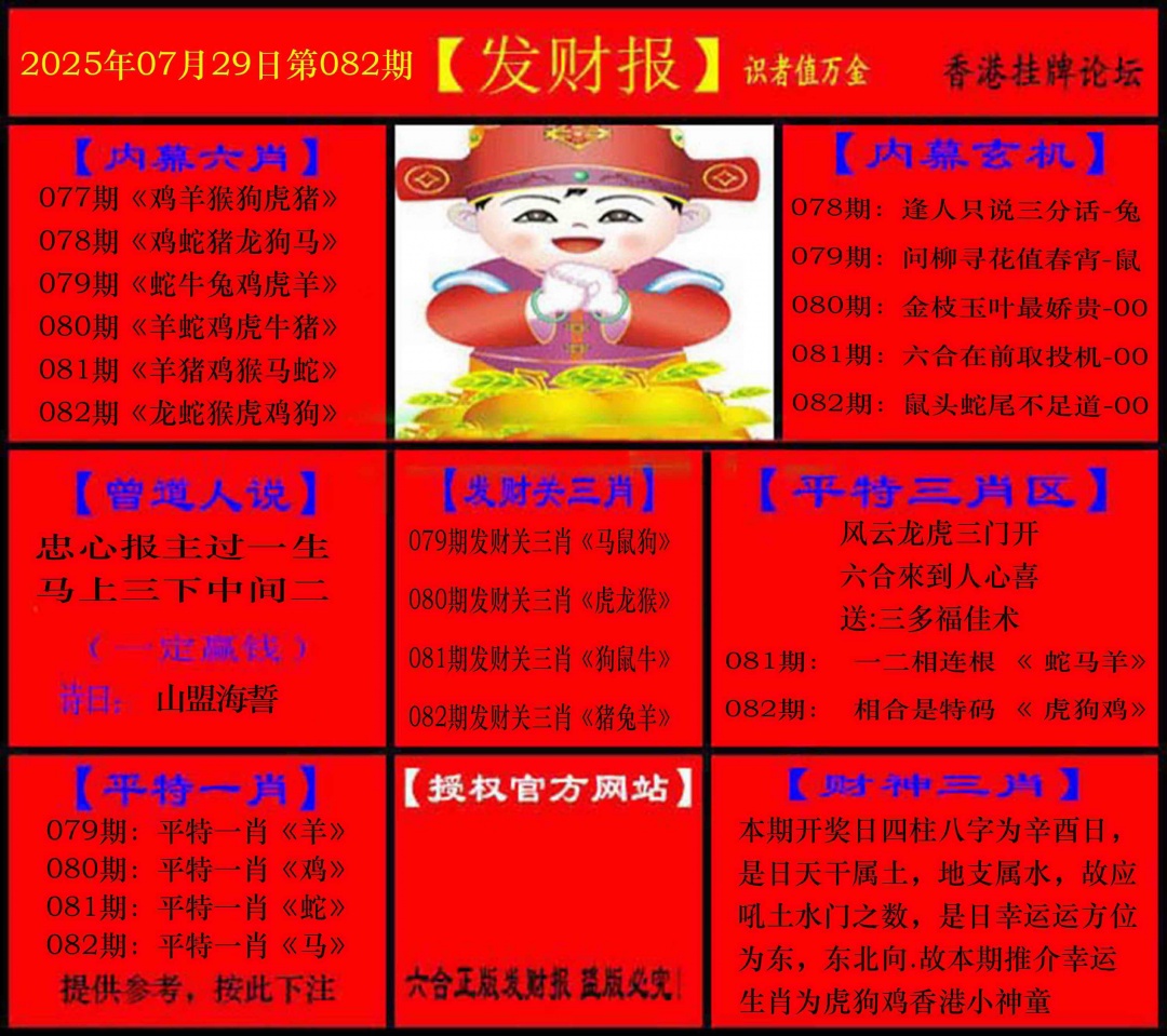 六合彩082期发财报