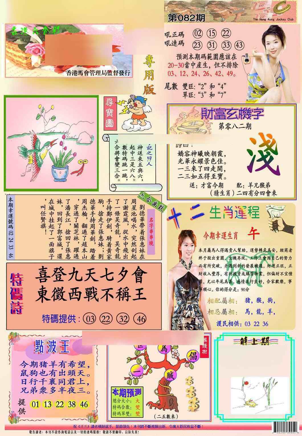 六合彩082期马经专用版(新图推荐)
