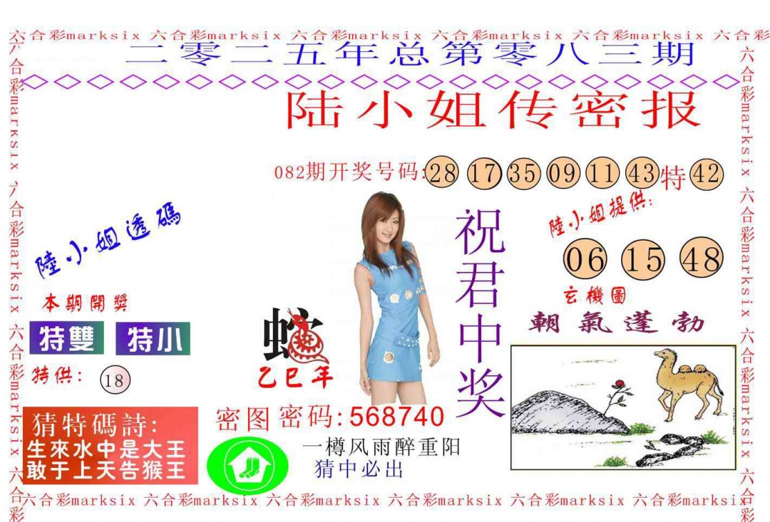 六合彩083期陆小姐传密A