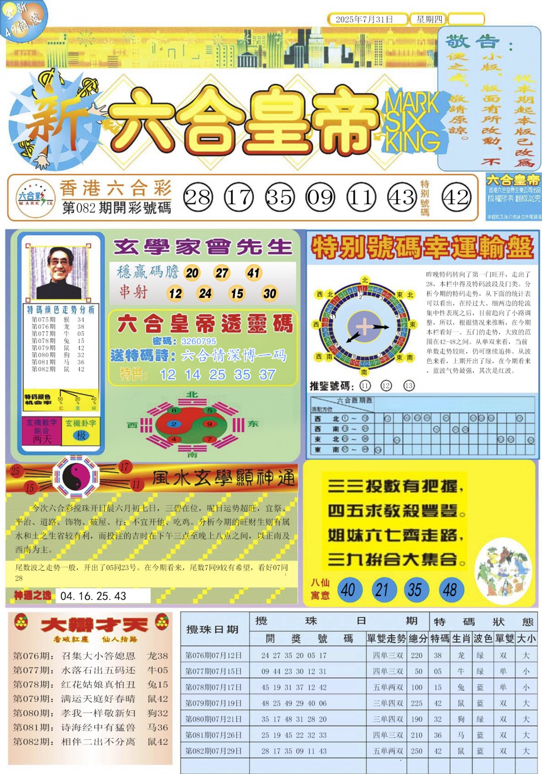 六合彩083期六合皇帝A
