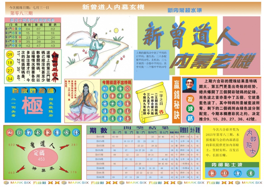 六合彩083期新曾道人内幕A