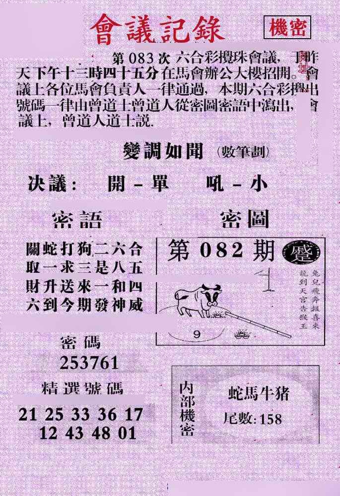 六合彩083期会议记录