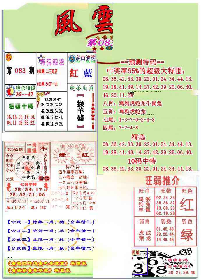 六合彩083期风云榜