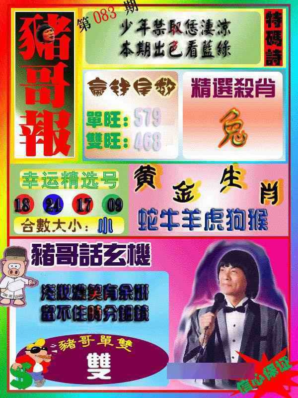 六合彩083期猪哥报
