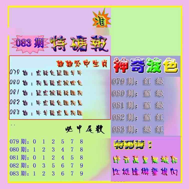六合彩083期生财有道特码报