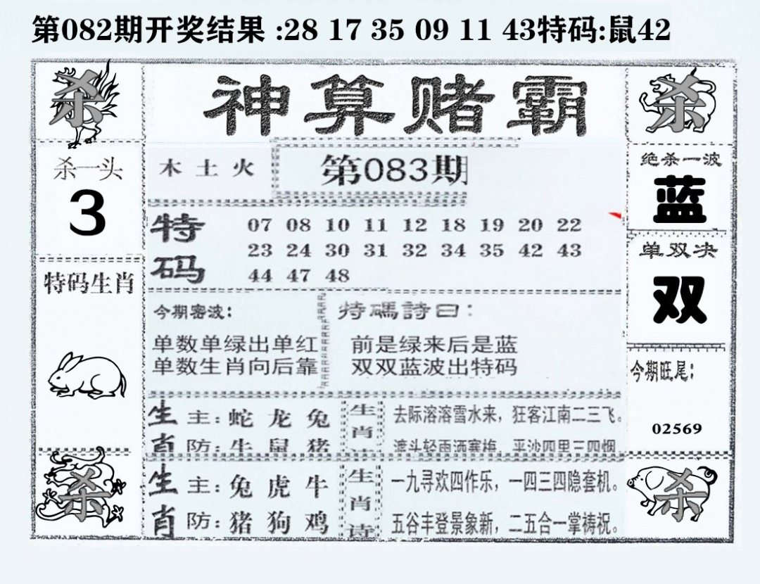 六合彩083期神算赌霸