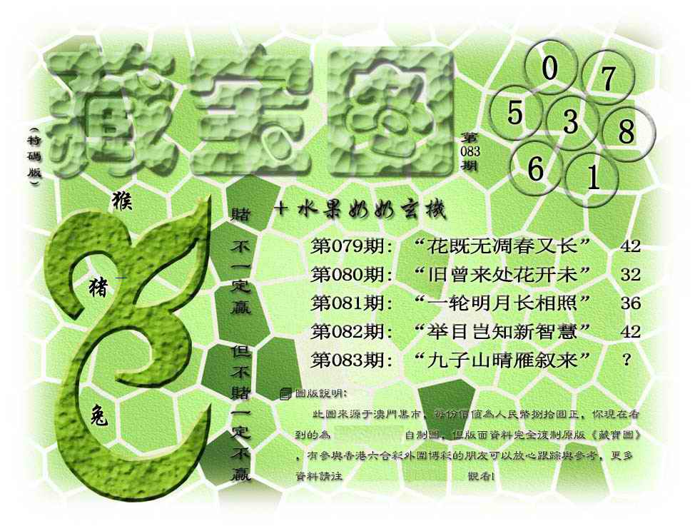六合彩083期藏宝图(正版)