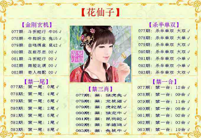 六合彩083期花仙子