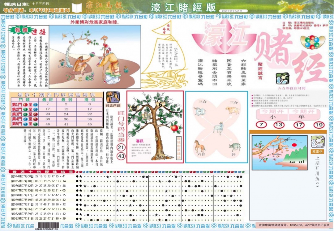 六合彩084期濠江赌经A
