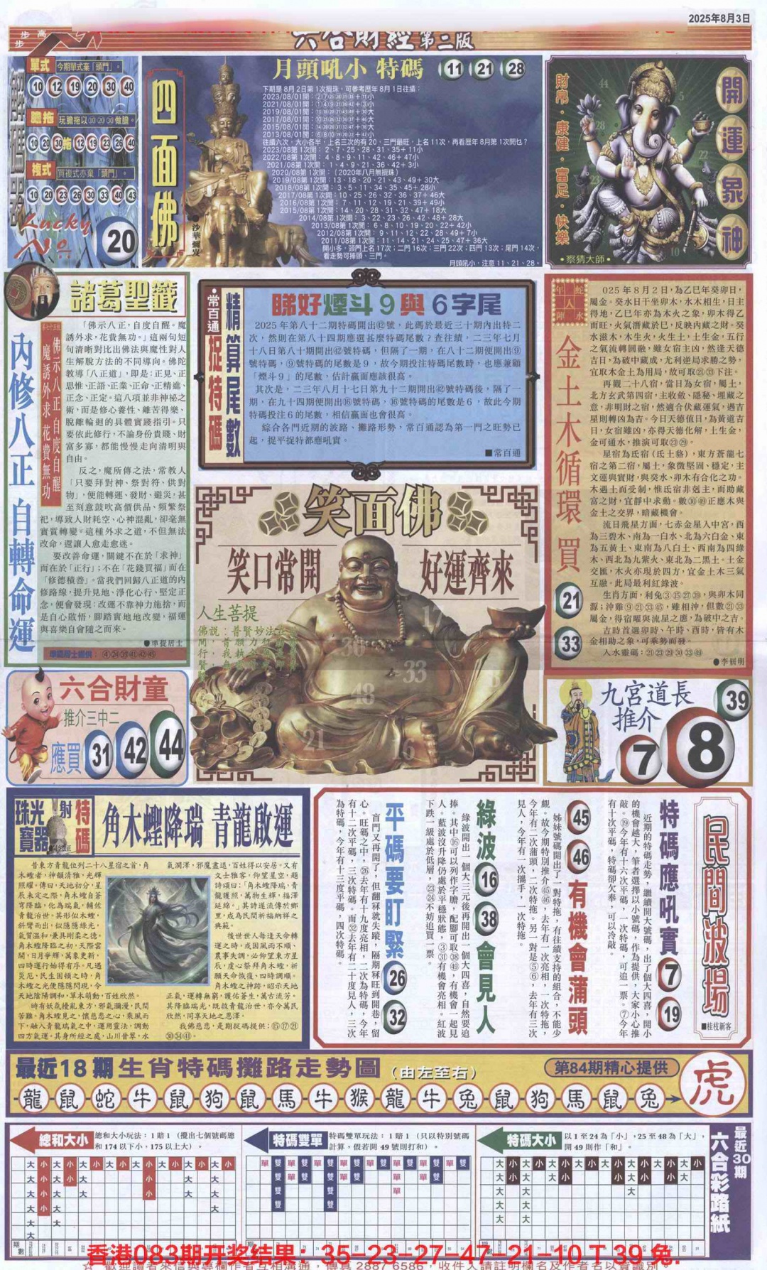 六合彩084期六合财经D加大版