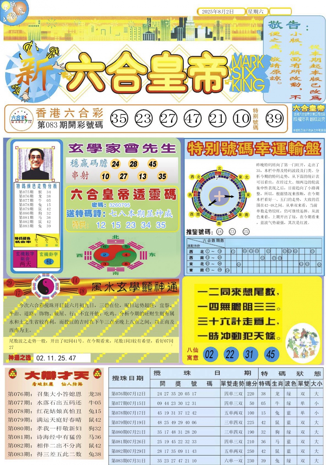 六合彩084期六合皇帝A