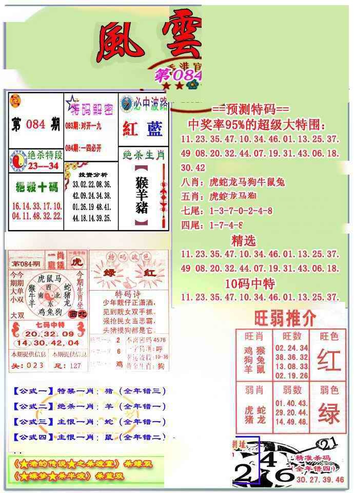 六合彩084期风云榜