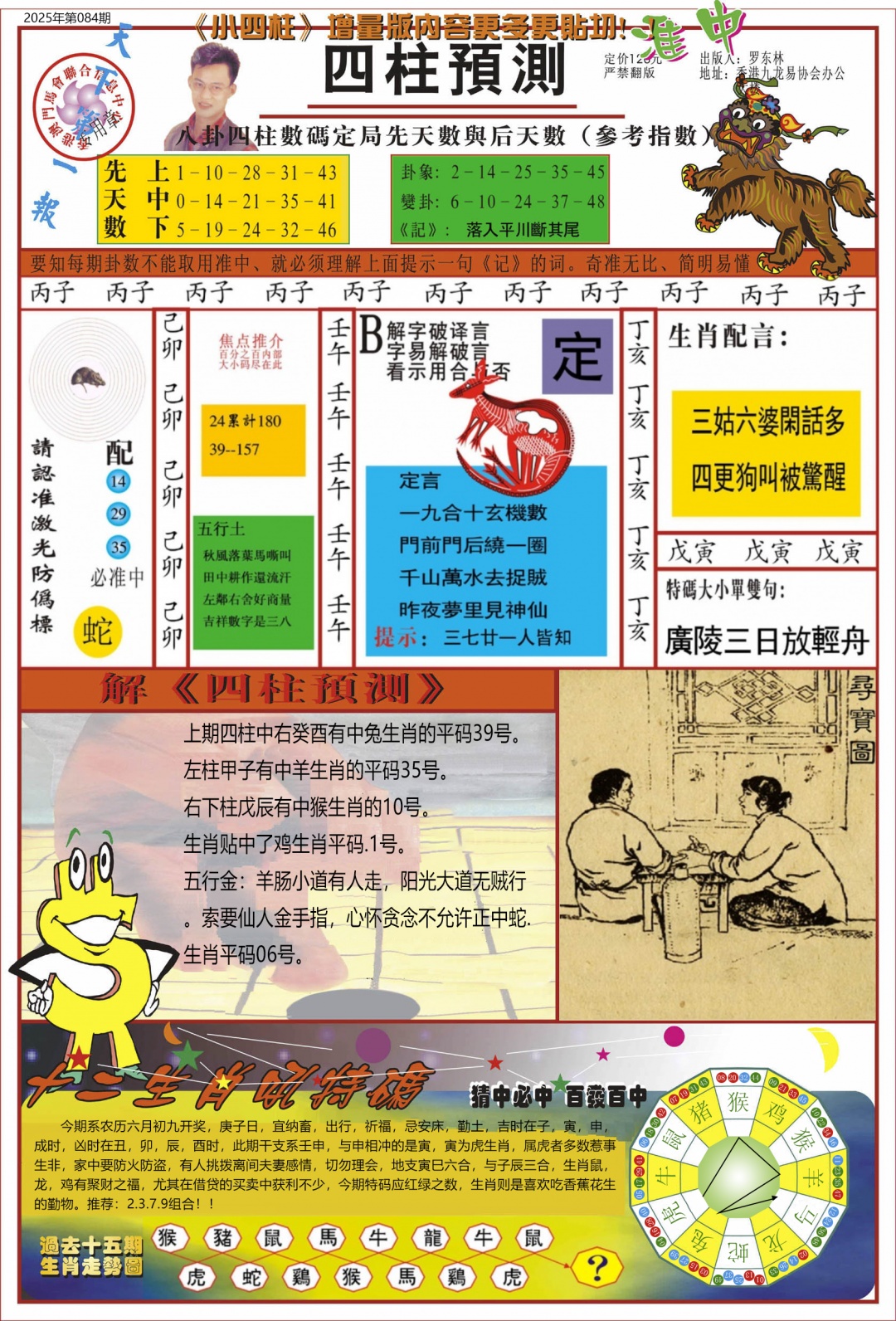 六合彩084期中四柱预测A