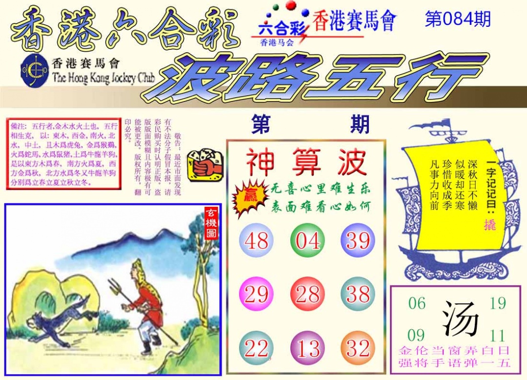 六合彩084期波路五行