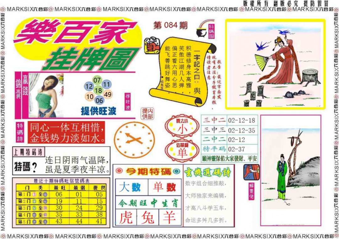 六合彩084期乐百家挂牌图记录