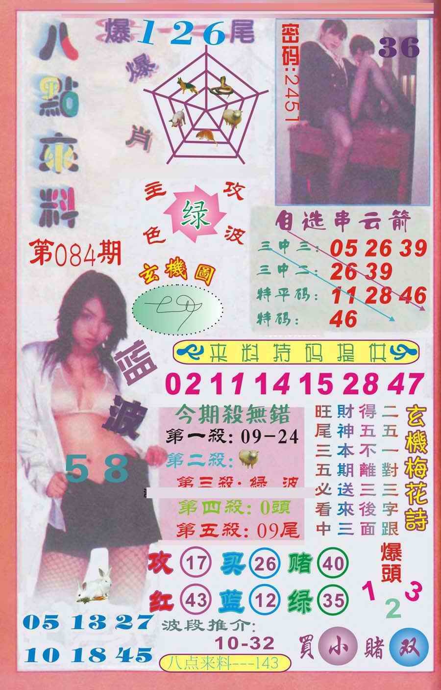 六合彩084期传真八点来料