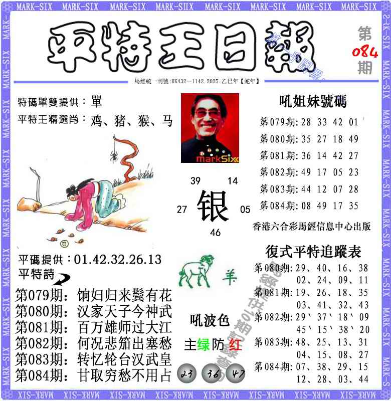 六合彩084期平特王日报（荐）