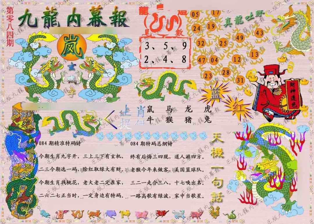 六合彩084期正版九龙内幕报
