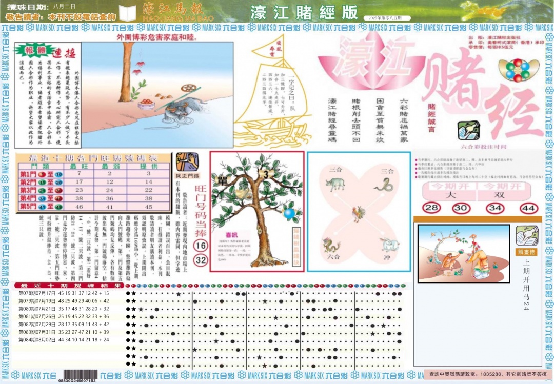 六合彩085期濠江赌经A