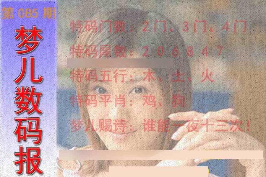 六合彩085期梦儿数码报