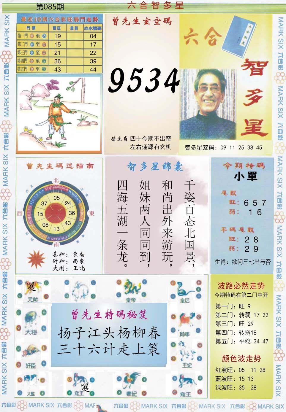 六合彩085期六合智多星
