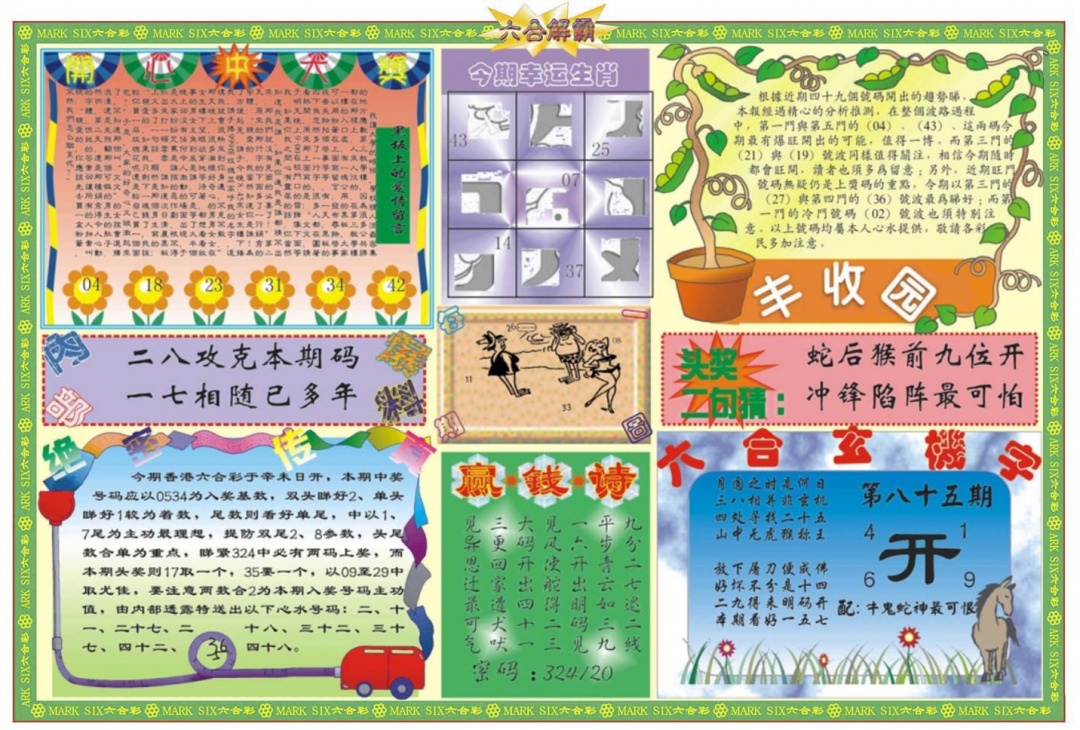 六合彩085期六合解霸B