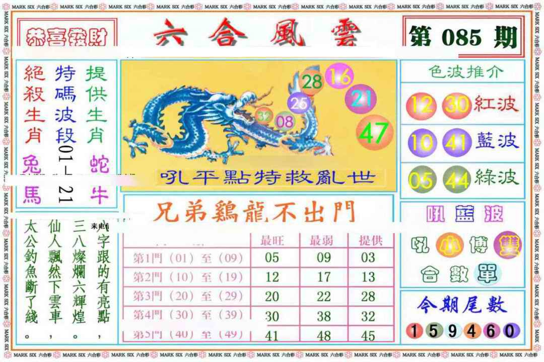 六合彩085期六合风云《另版》