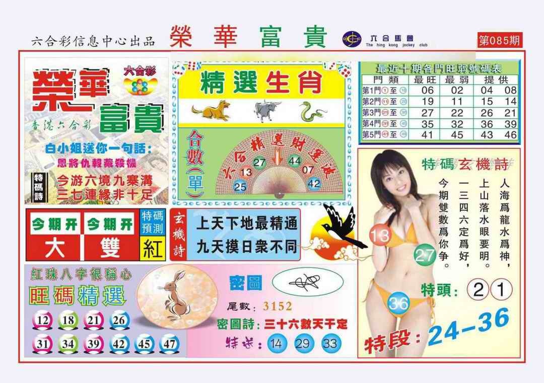 六合彩085期荣华富贵(新图)