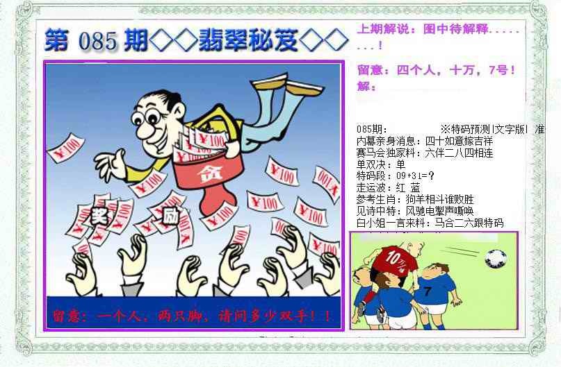 六合彩085期另翡翠秘笈(信封)