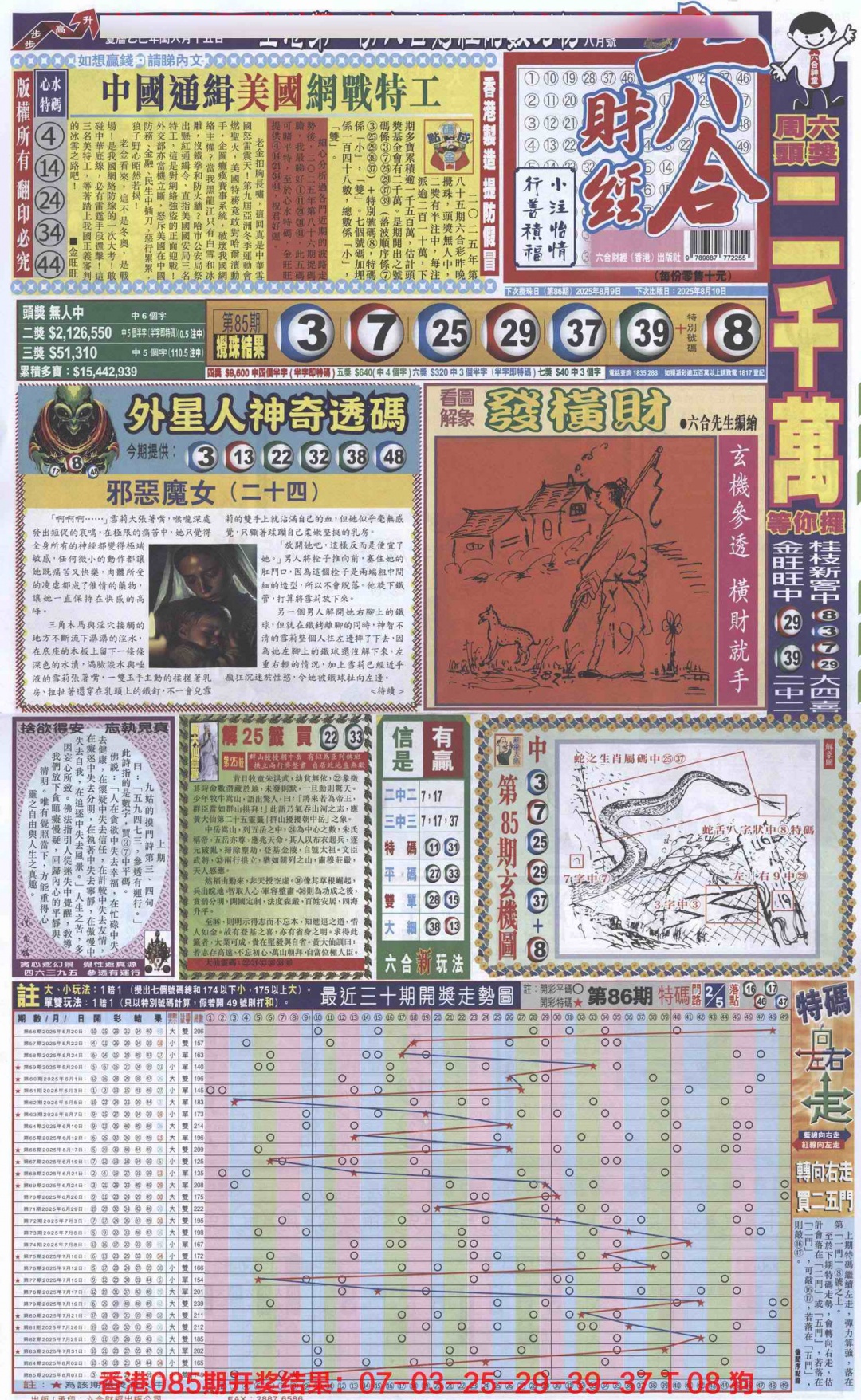 六合彩086期六合财经A加大版