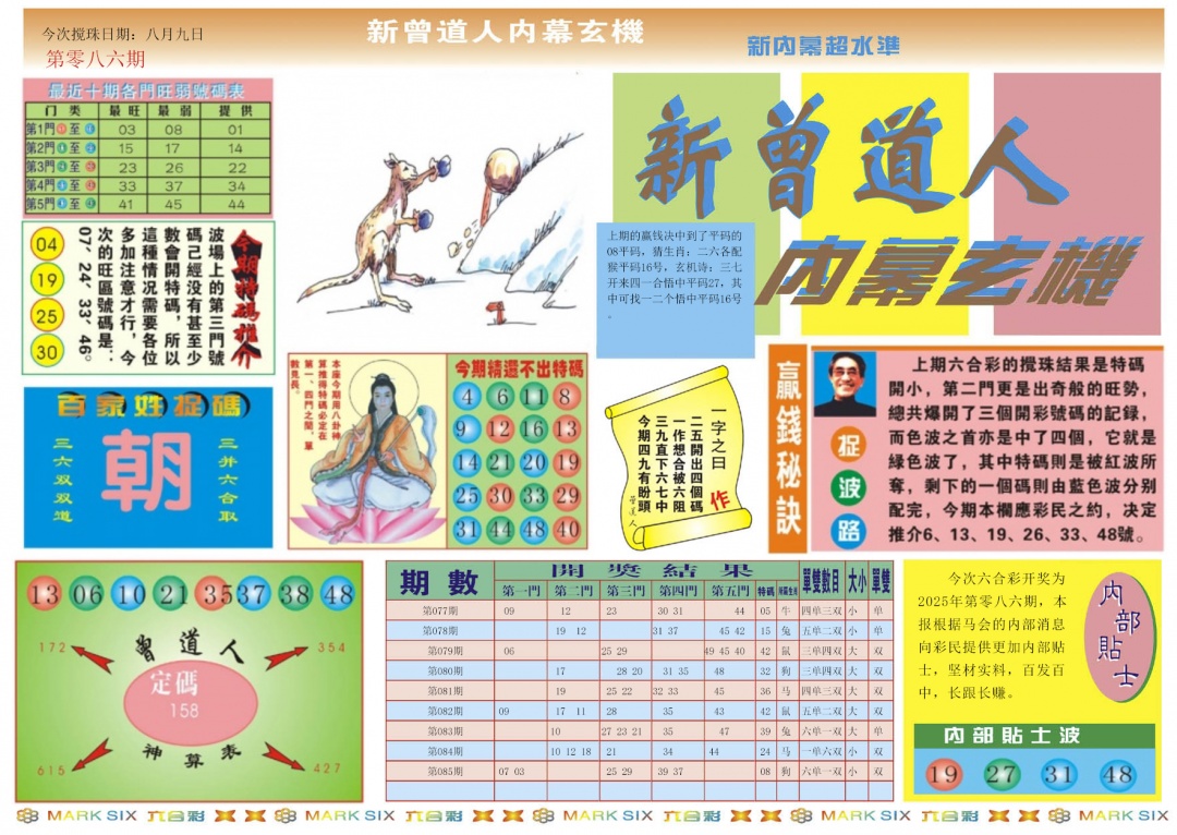 六合彩086期新曾道人内幕A