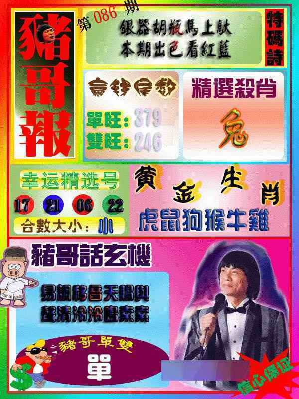 六合彩086期猪哥报