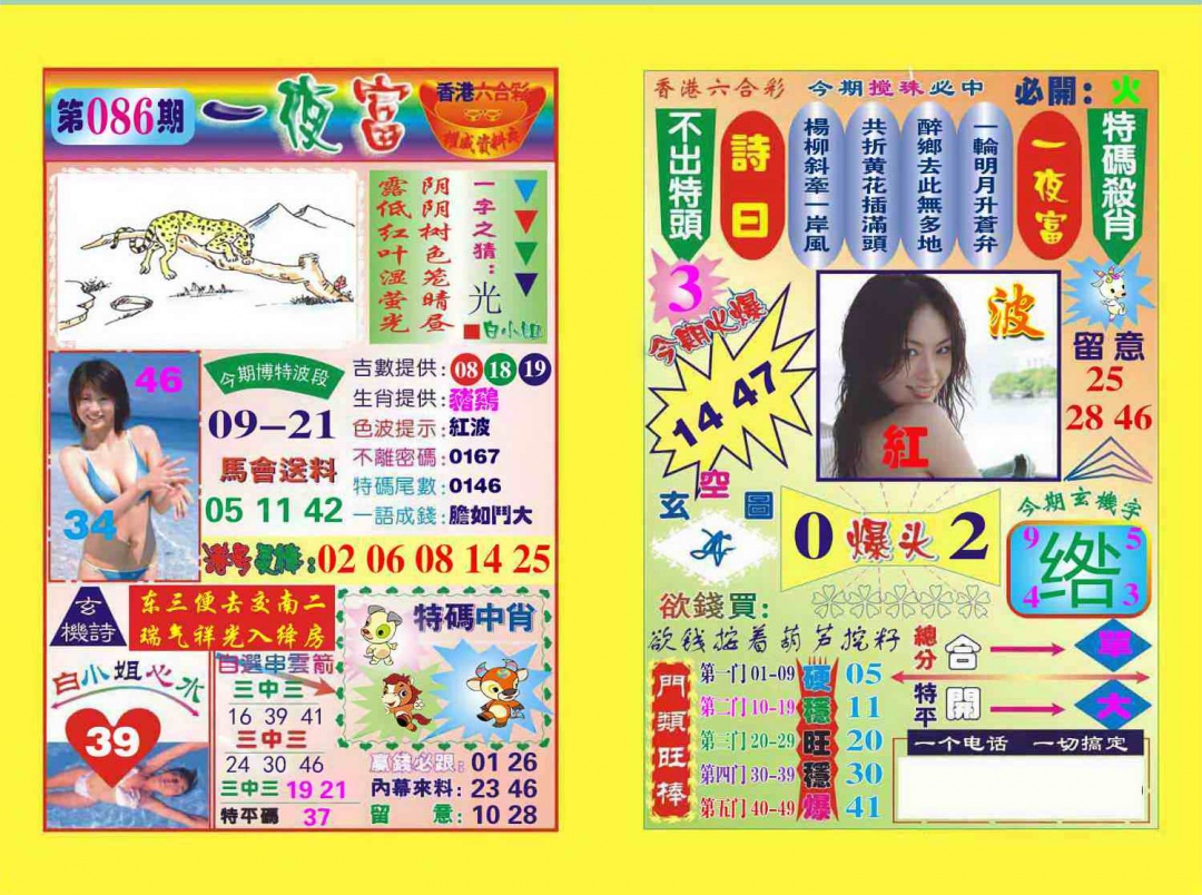 六合彩086期一夜富
