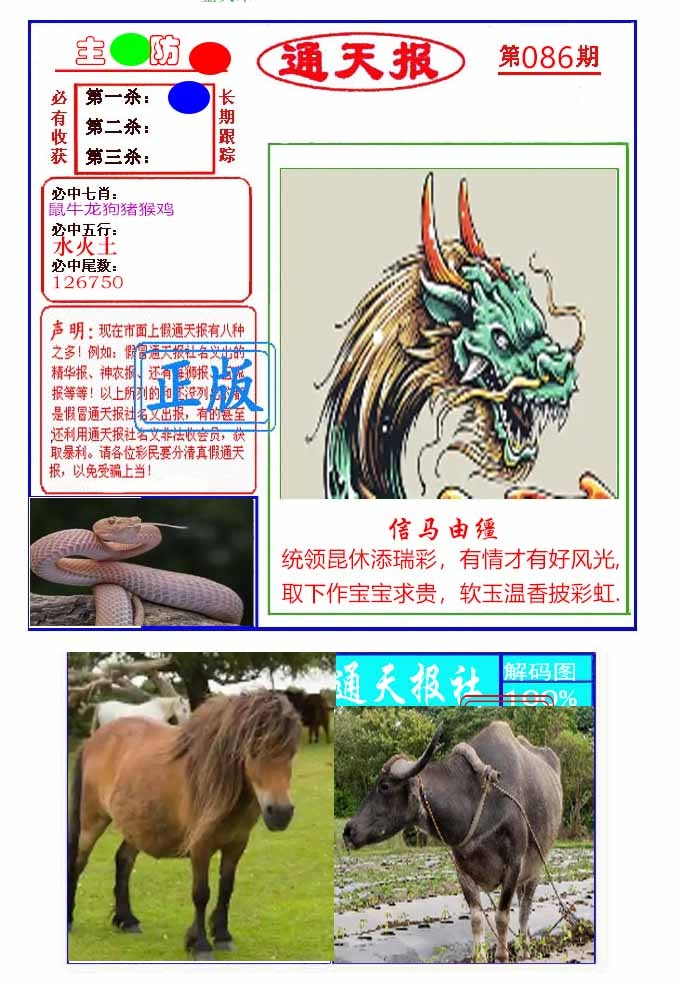 六合彩086期通天杀波图1