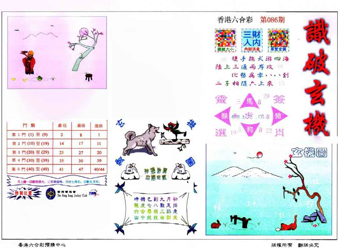 六合彩086期识破玄机(保证香港版)