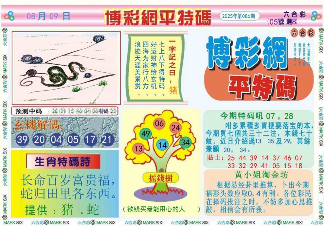 六合彩086期博彩网平特报记录