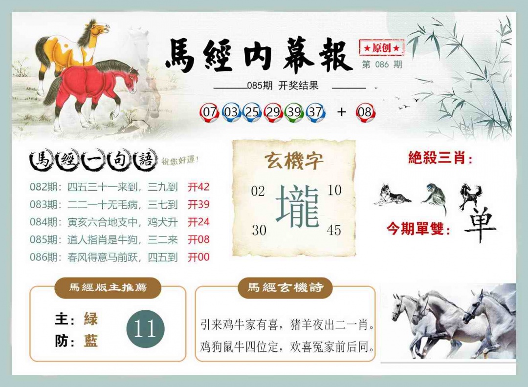 六合彩086期马经内幕报