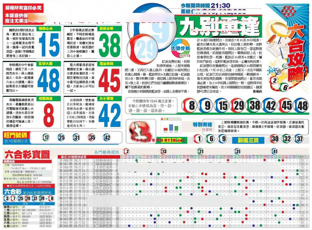 六合彩086期香港商报A
