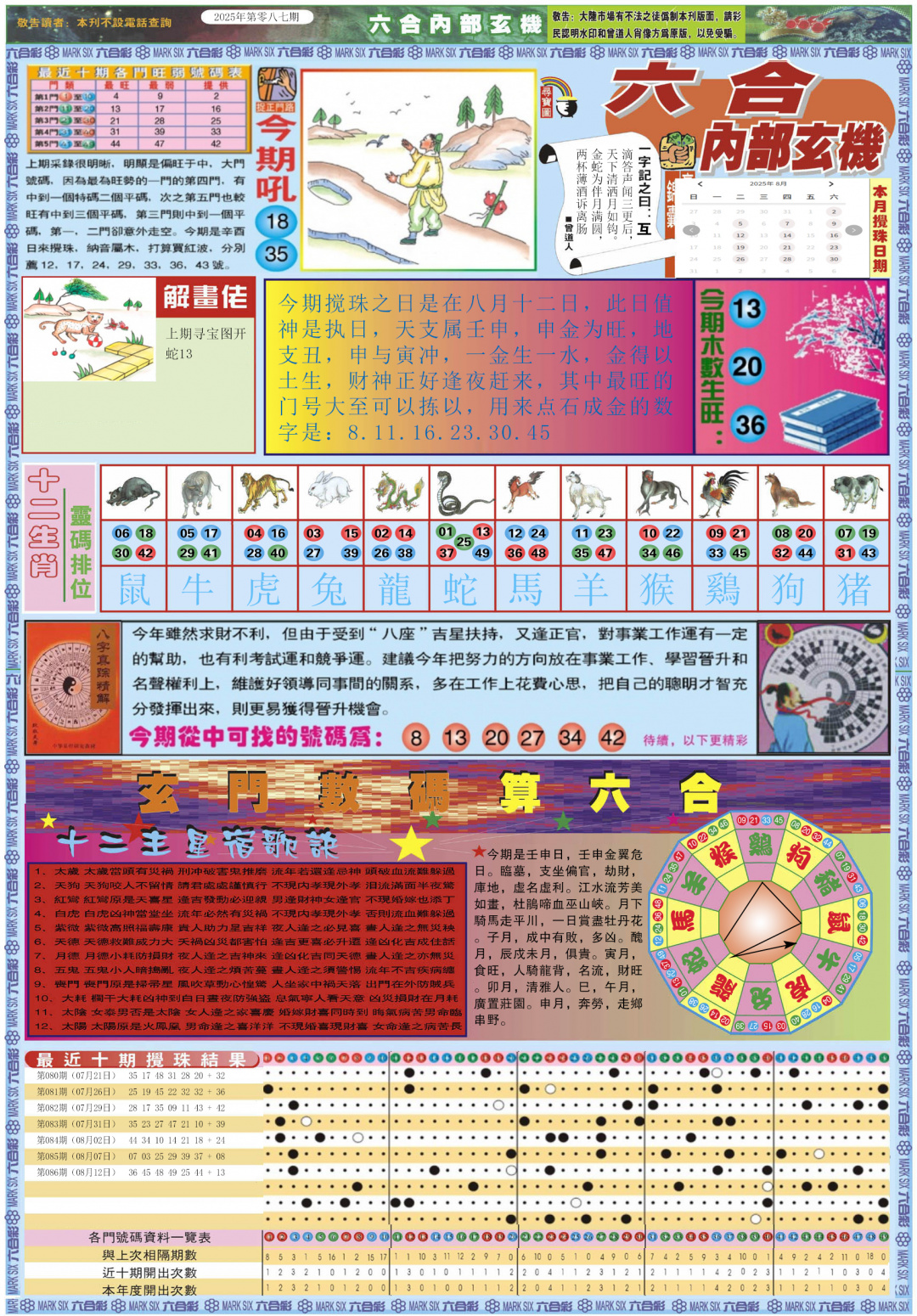 六合彩087期六合内部玄机A