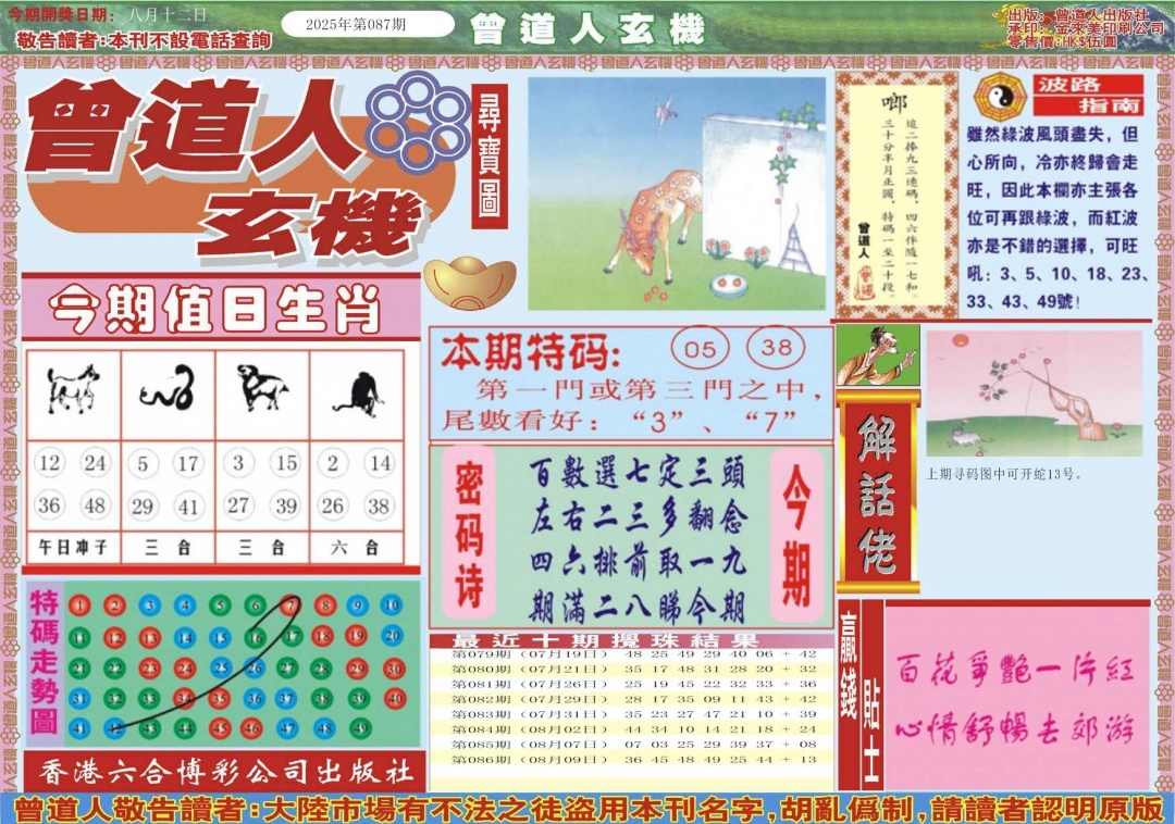 六合彩087期曾道人玄机A