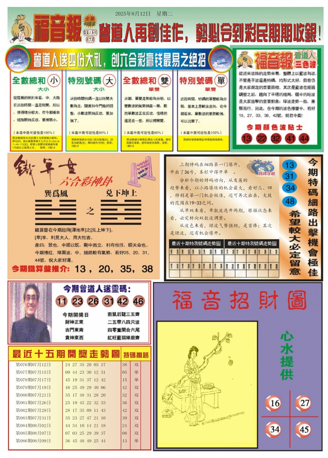六合彩087期福音报B