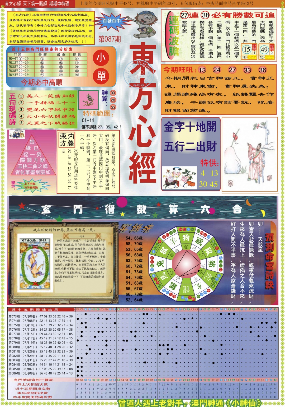 六合彩087期东方心经A