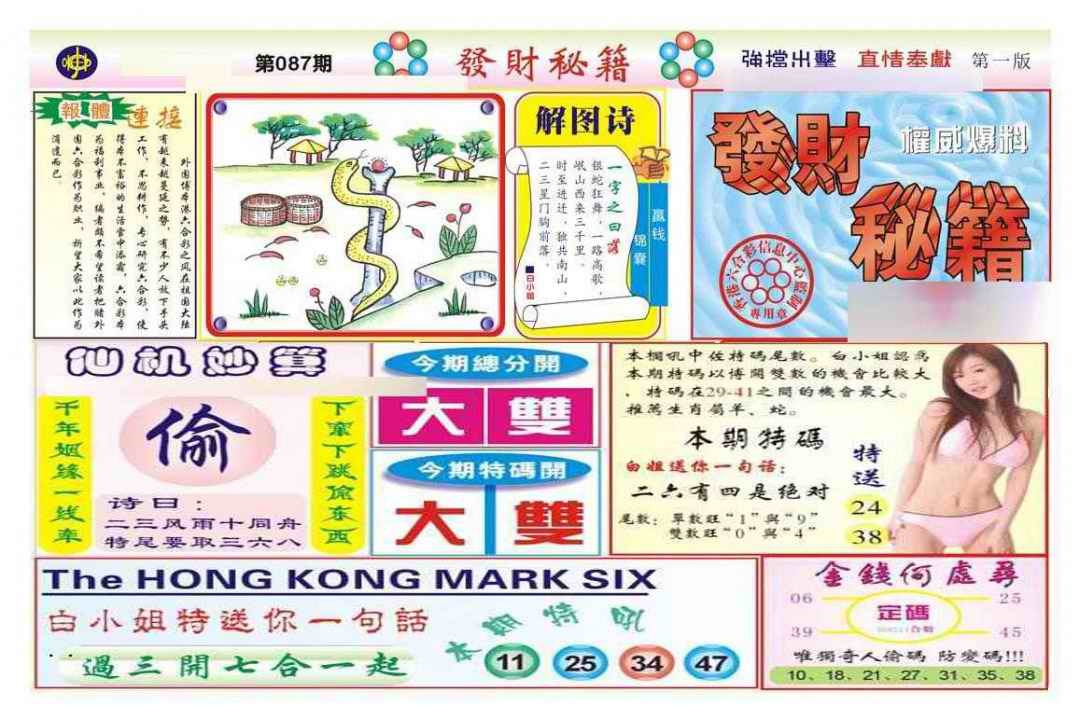 六合彩087期发财秘籍A（新图）