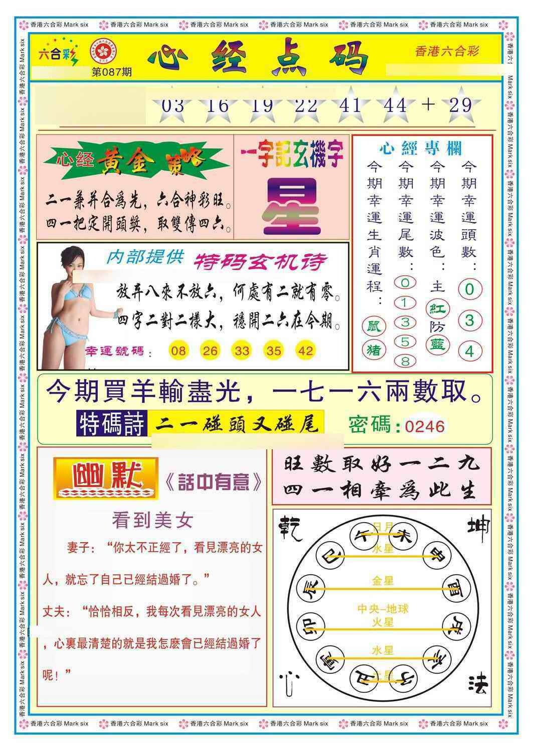 六合彩087期心经点码b（新图）