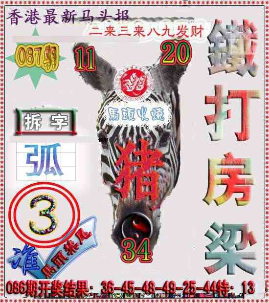 六合彩087期香港马头报