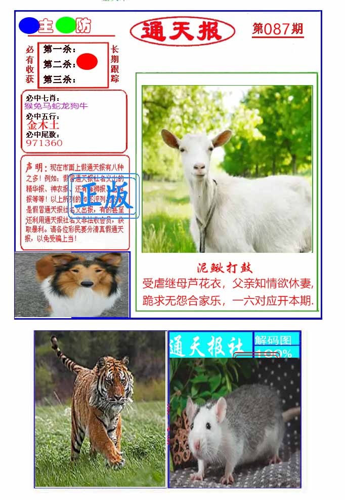 六合彩087期通天杀波图1