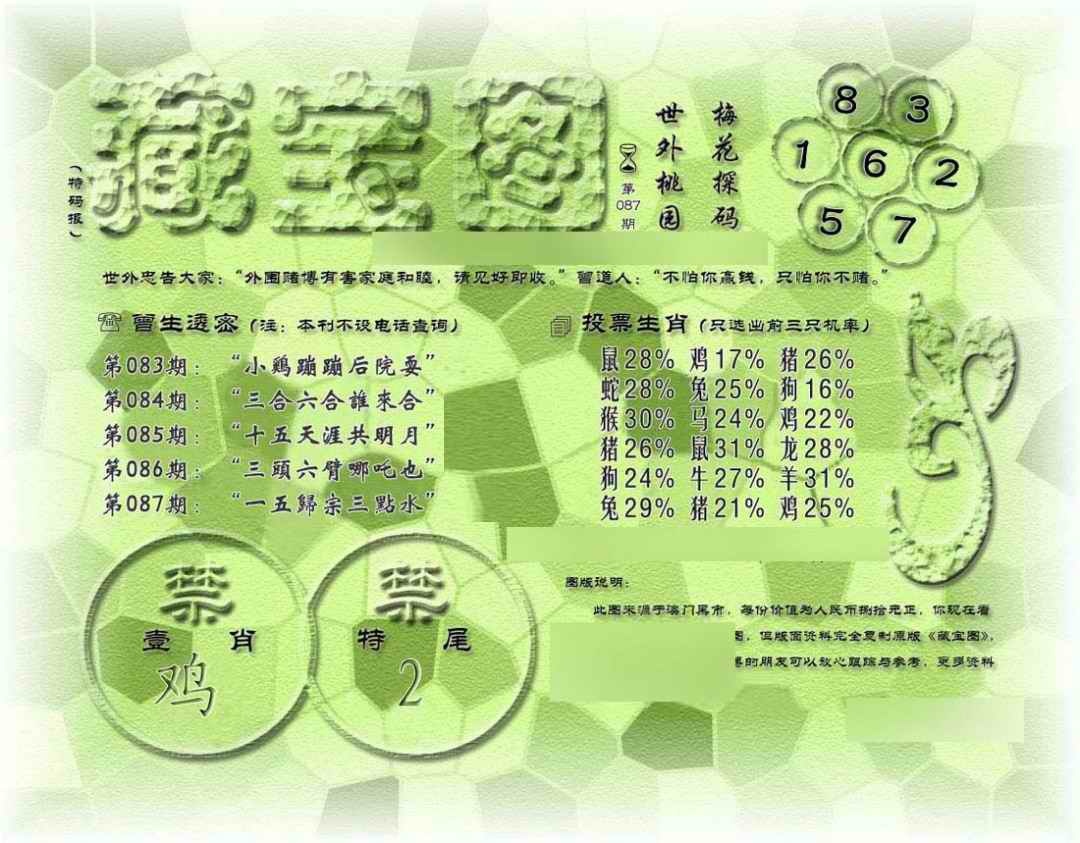 六合彩087期假老藏宝图