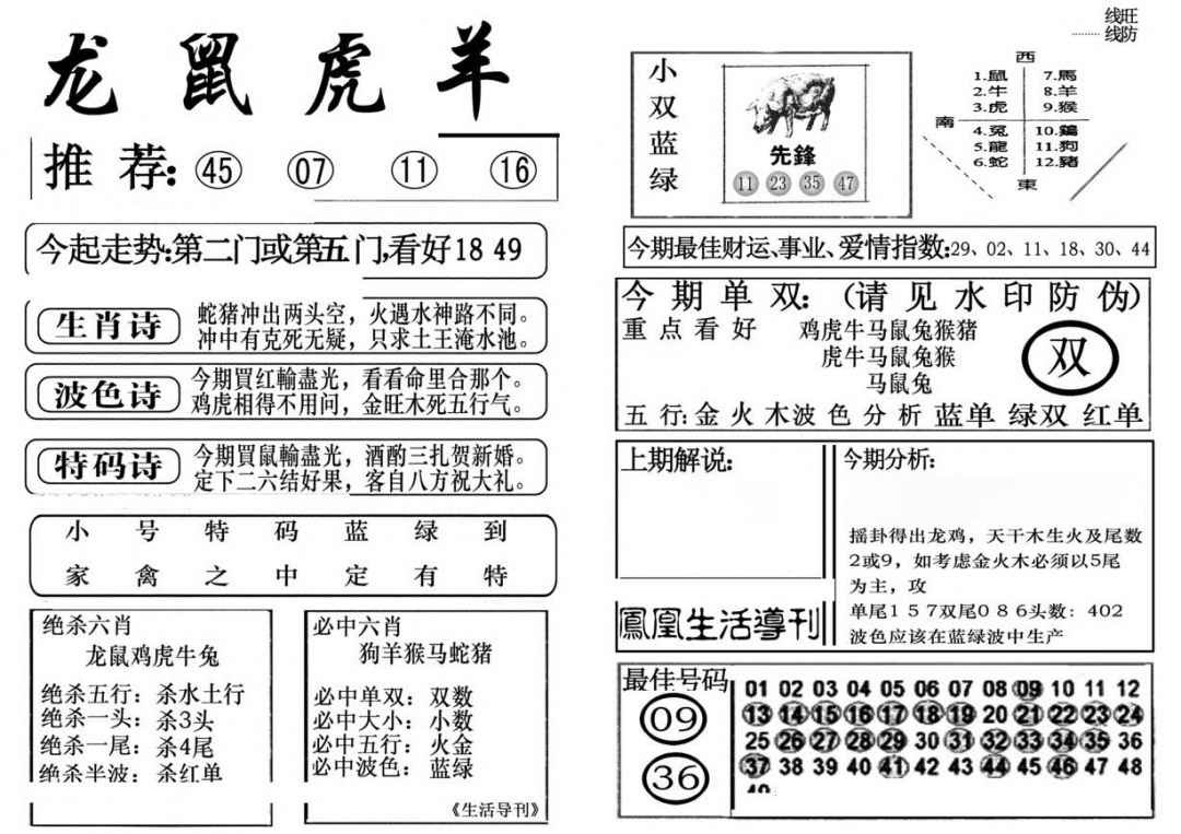 六合彩087期生活快报(新料)